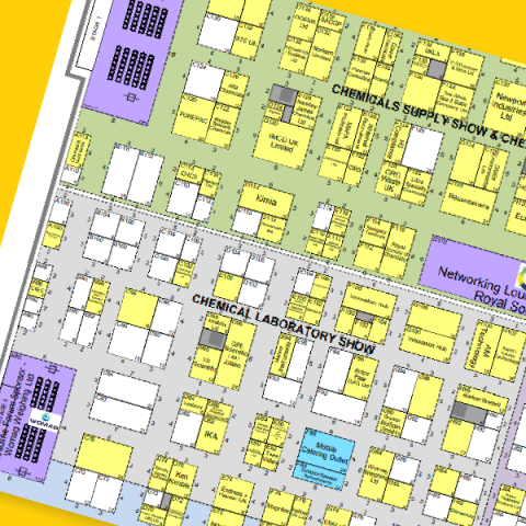 Floorplan on a yellow background